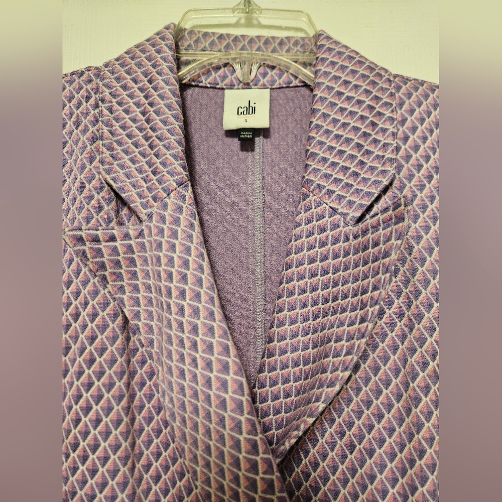 Cabi Imperial Blazer 5847 Sugar Plum Geometric Lilac Lavender Spring Womens NWOT - Picture 2 of 7